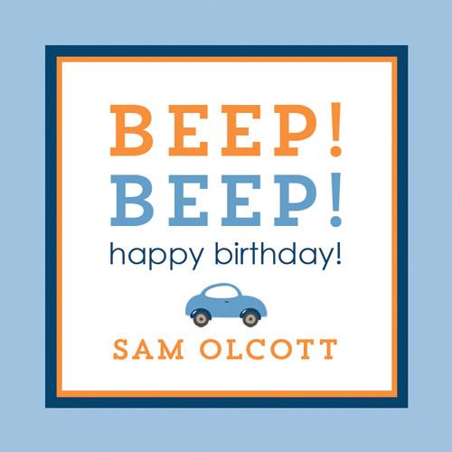 Little Blue Car Gift Sticker - Set of 24 Wholesale