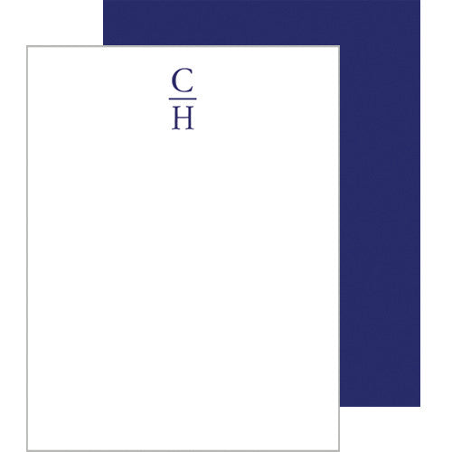 Stacked Initials Personalized Flat Notecards | More Colors