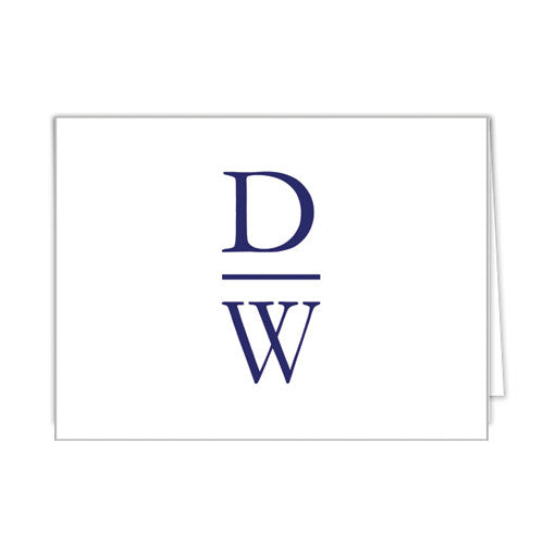 Stacked Initials Personalized Folded Notecards | More Colors