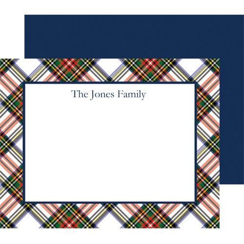 Stewart Plaid Personalized Flat Notecard