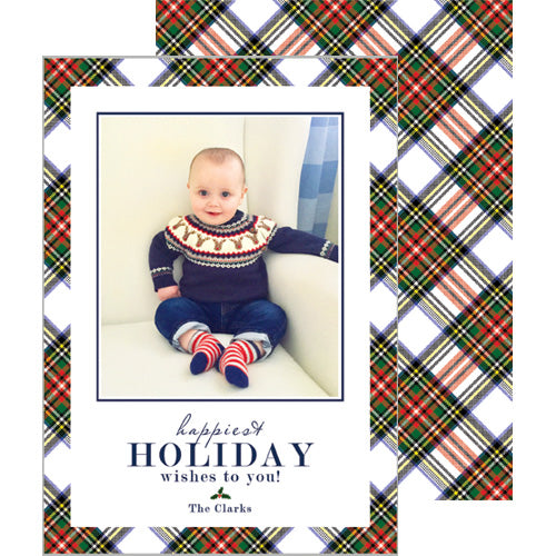 Festive Stewart Plaid Christmas Photo Card
