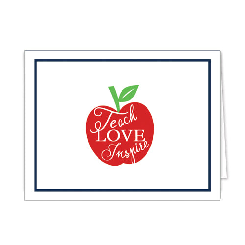 In Stock Folded Notecard Set of 10 | Apple: Teach Love Inspire