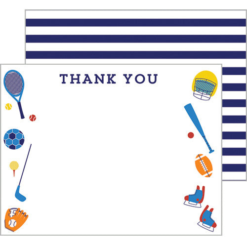 Sports Personalized Flat Notecards