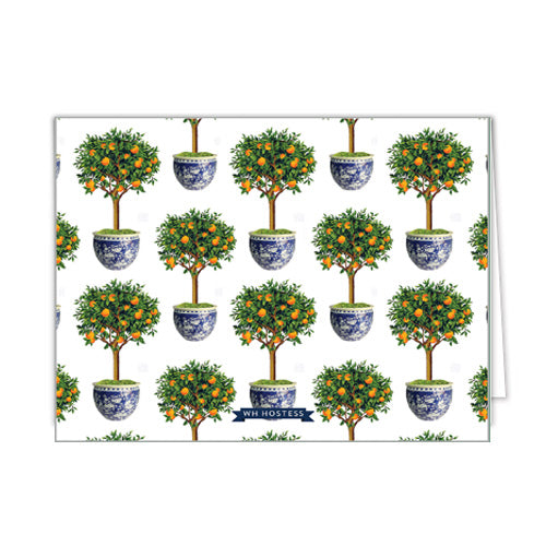 Citrus Topiary Tree Personalized Folded Notecards