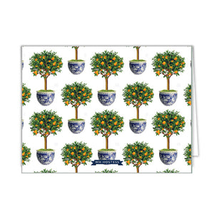 Citrus Topiary Tree Personalized Folded Notecards
