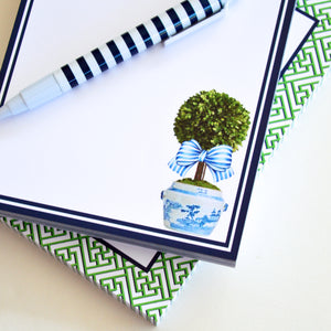 Striped Topiary Tree Personalized Notepad