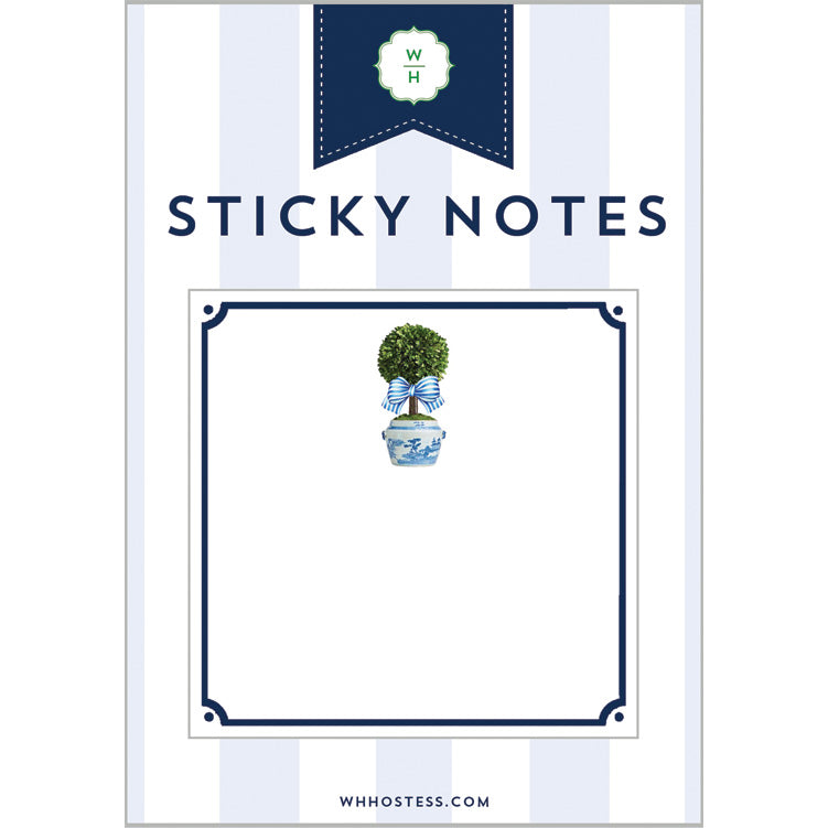 In Stock Stripe Topiary Tree Single Sticky Note