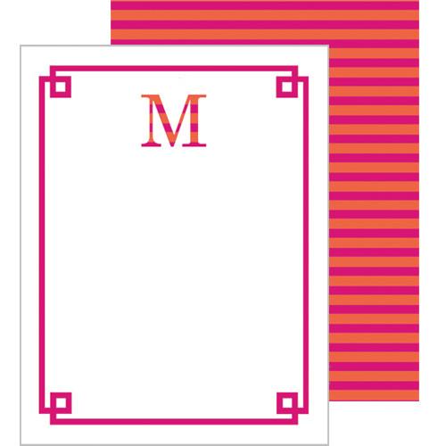 Striped Letters Personalized Flat Notecard - More Color Options Wholesale