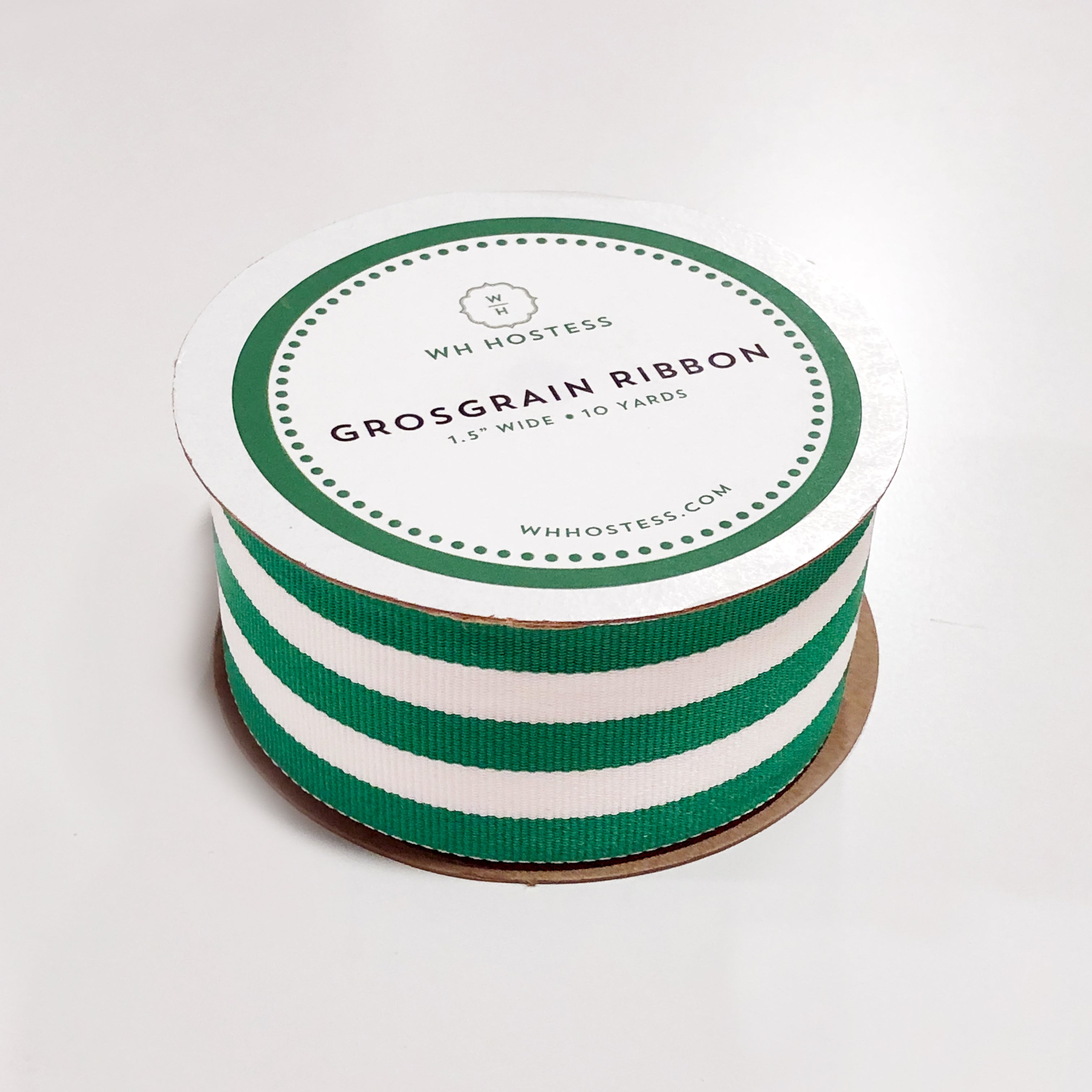 Preppy Striped Grosgrain Ribbon | Green - WH Hostess Social Stationery