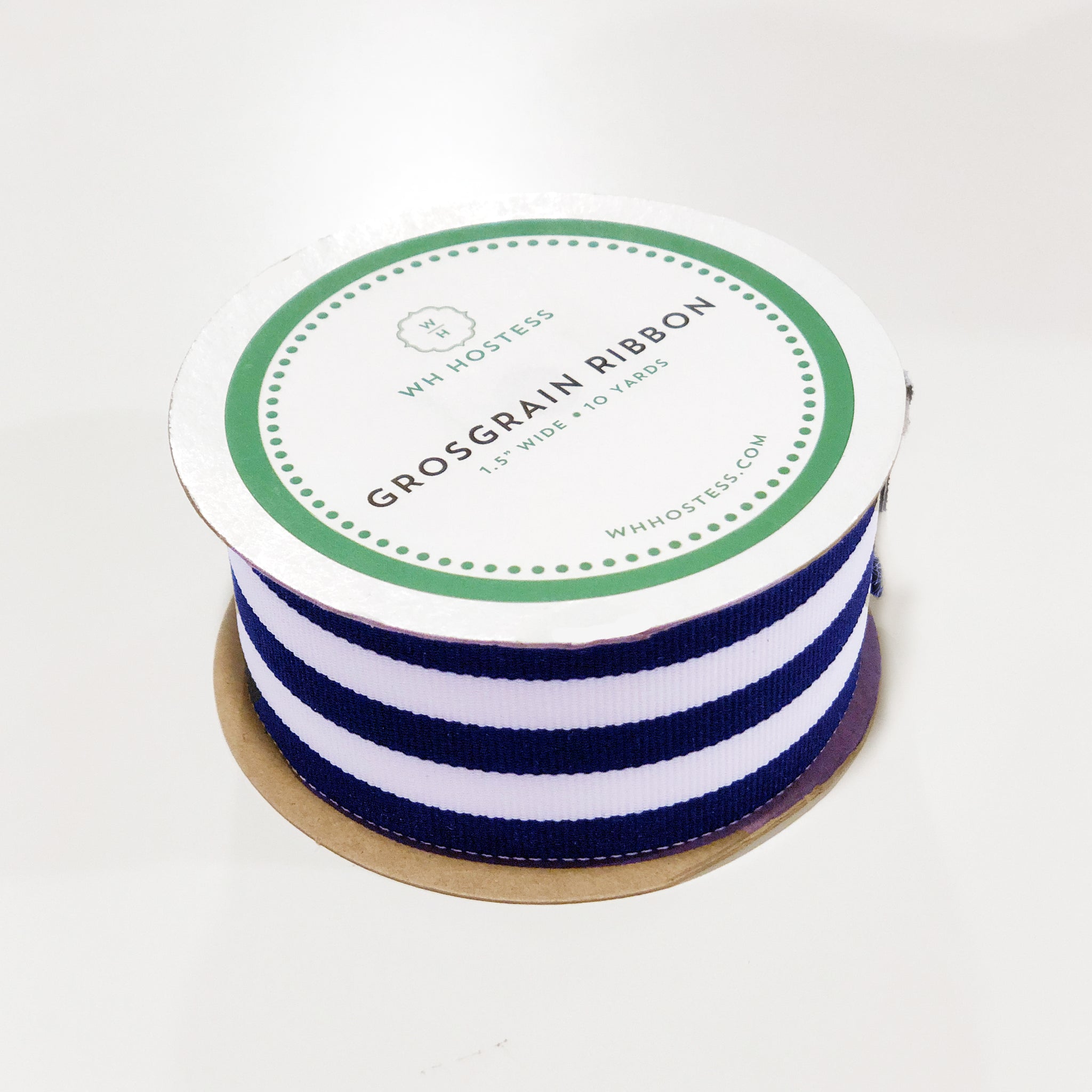 Preppy Striped Grosgrain Ribbon | Navy Blue - WH Hostess Social Stationery