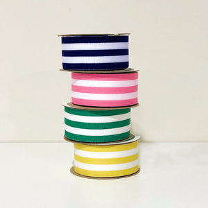 Preppy Striped Grosgrain Ribbon | Green