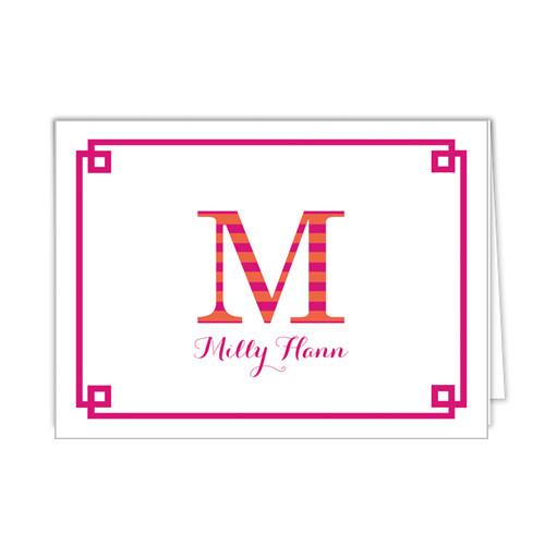 Striped Letters Personalized Folded Notecard- More Color Options Wholesale