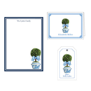 Spring Topiary with Striped Bow Stationery Gift Set