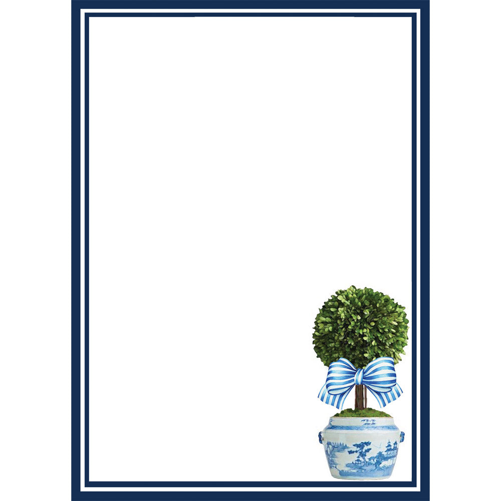 In Stock 5x7 Striped Topiary Tree Notepad
