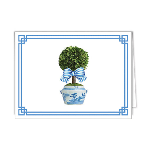 In Stock Folded Notecard Set of 10 | Striped Topiary