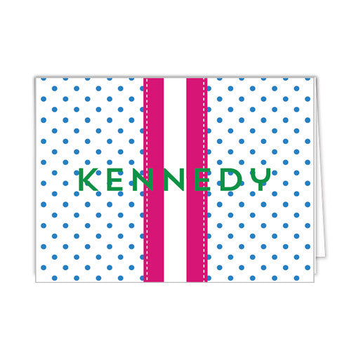 Swiss Dot Personalized Folded Notecards - More Colors