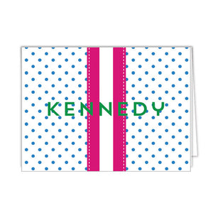 Swiss Dot Personalized Folded Notecards - More Colors