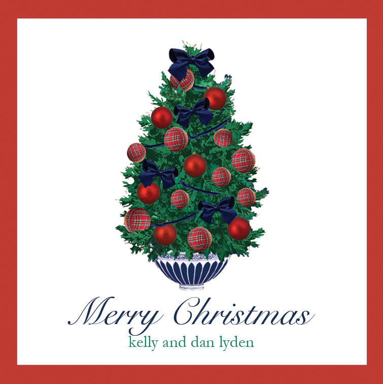 Tartan Christmas Tree Holiday Gift Stickers | Set of 24 Wholesale