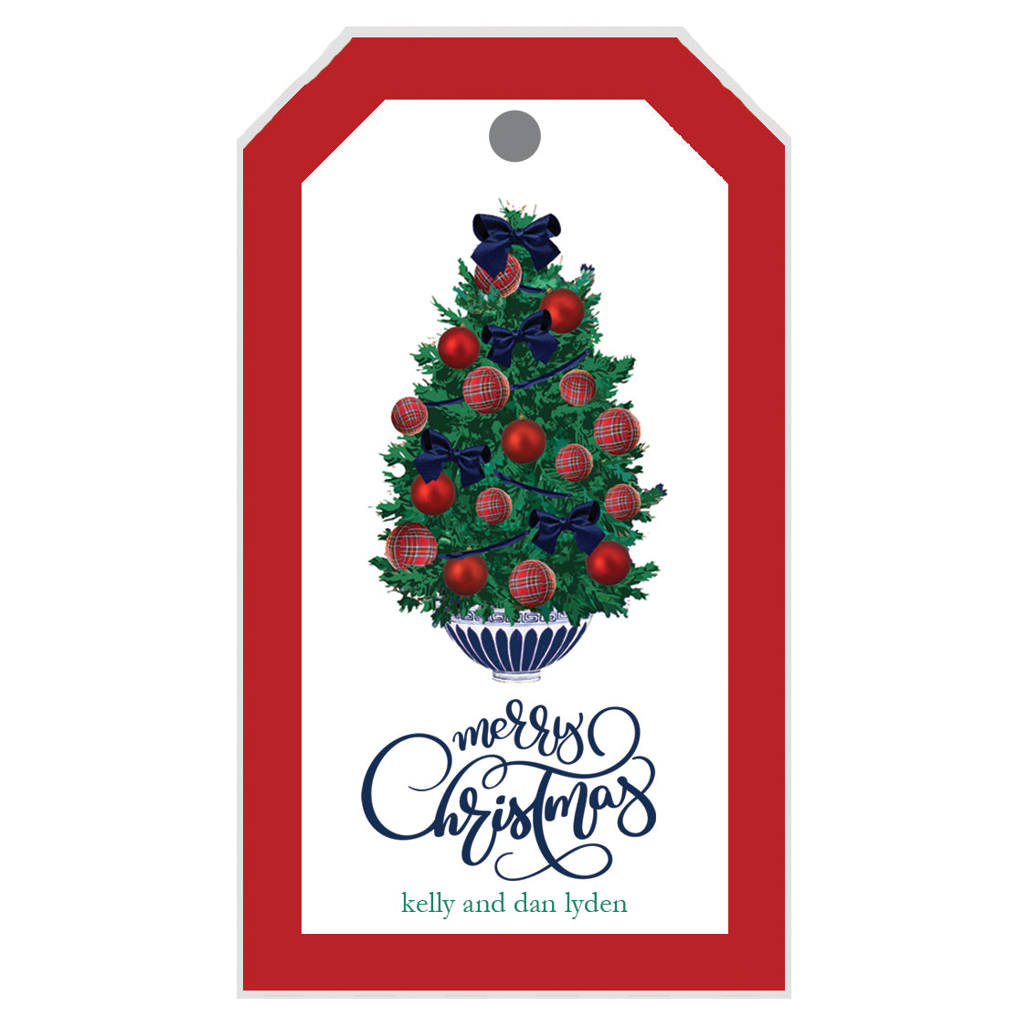 Tartan Christmas Tree Personalized Holiday Gift Tags