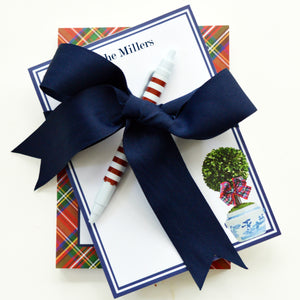 Tartan Topiary in Ginger Jar Personalized Notepad