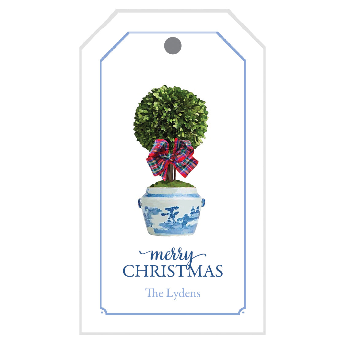Tartan Topiary Personalized Christmas Gift Tags