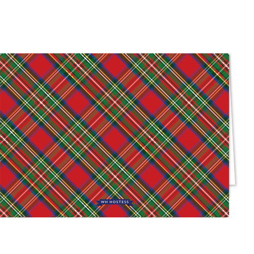 Christmas Red Tartan Folded Photo Card