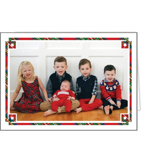 Red Tartan Fretwork Border Folded Photo Card