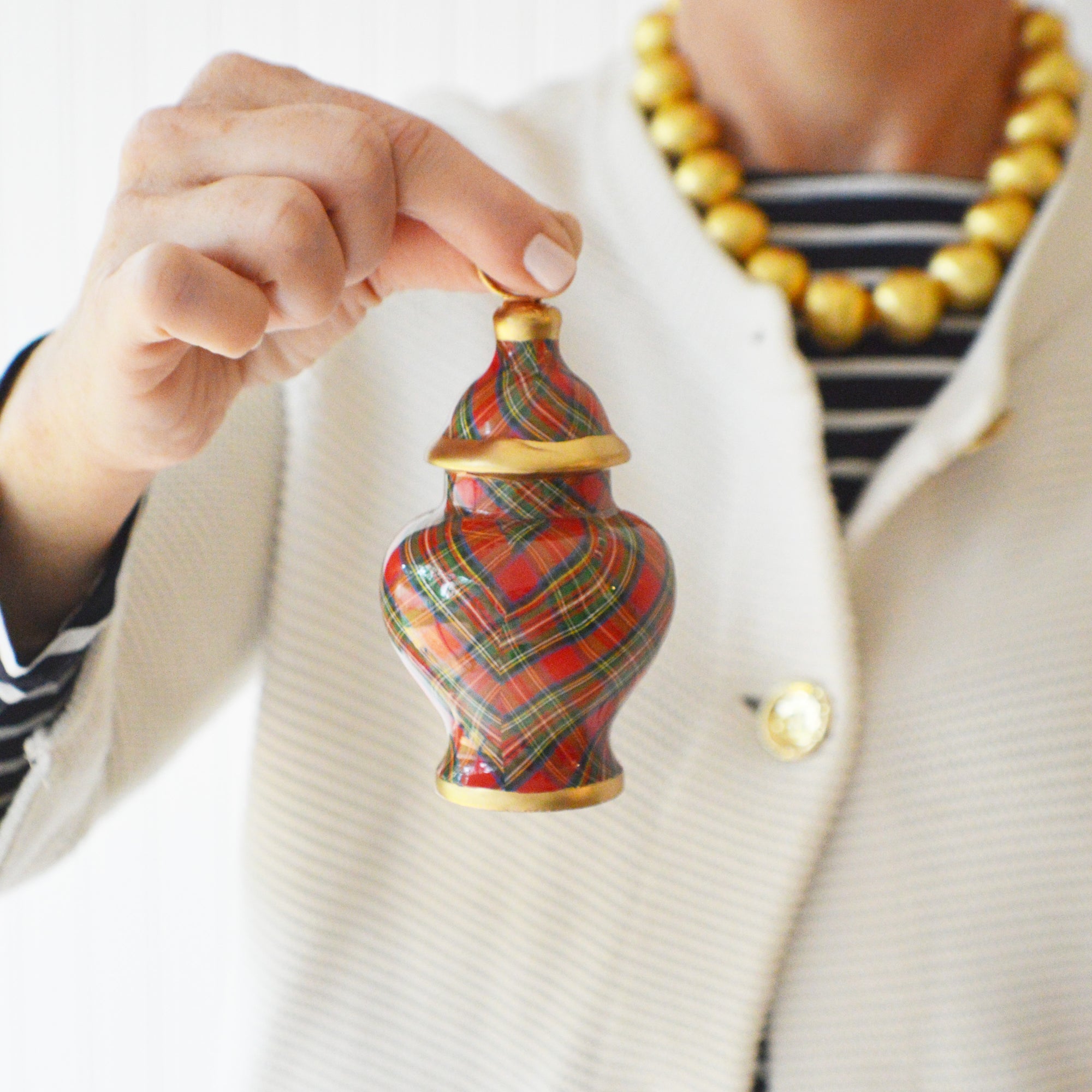 WH Hostess x Jaye's Studio: Tartan Plaid Ginger Jar Ornament