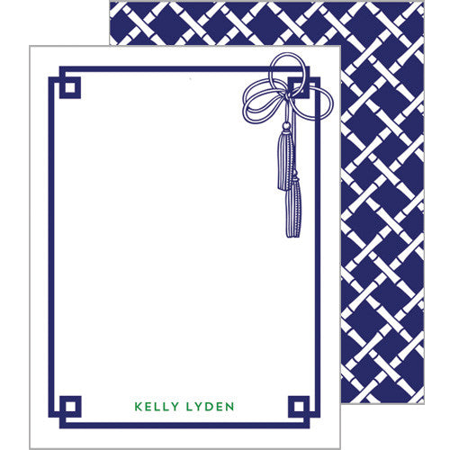Tassel Fretwork Flat Notecard - More Colors