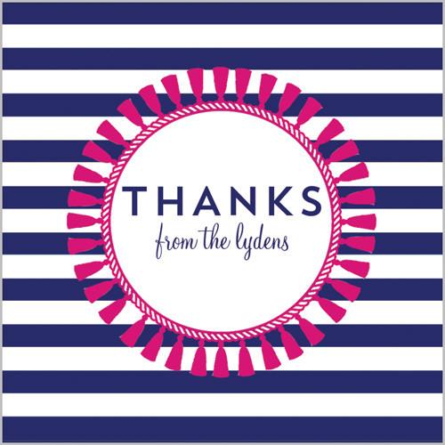 Tassel Monogram Gift Sticker - Set of 24 - Hot Pink Wholesale