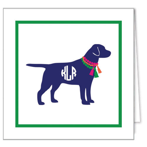 Monogram Tassel Dog Enclosure Cards + Envelopes