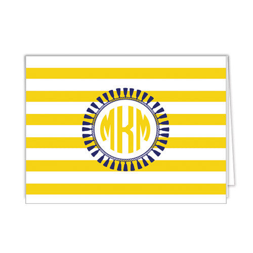 Tassel Monogram Personalized Folded Notecards - More Colors