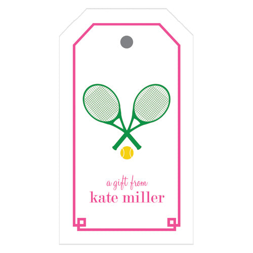 Tennis Racquet Personalized Gift Tags