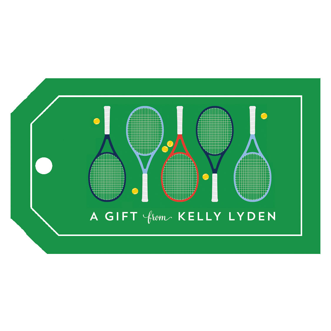 Tennis Racquets Personalized Gift Tags