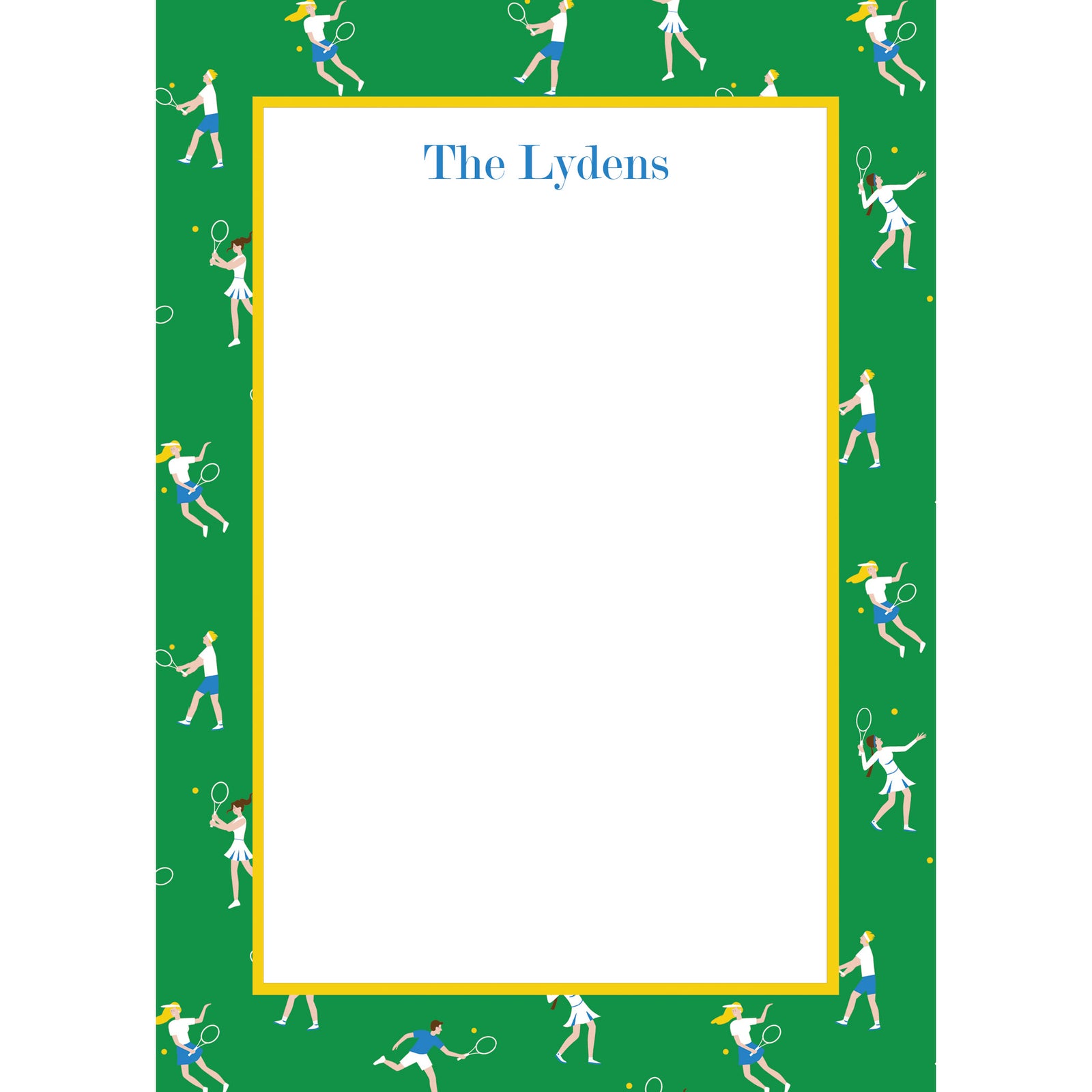 Tennis Whites Personalized Notepad