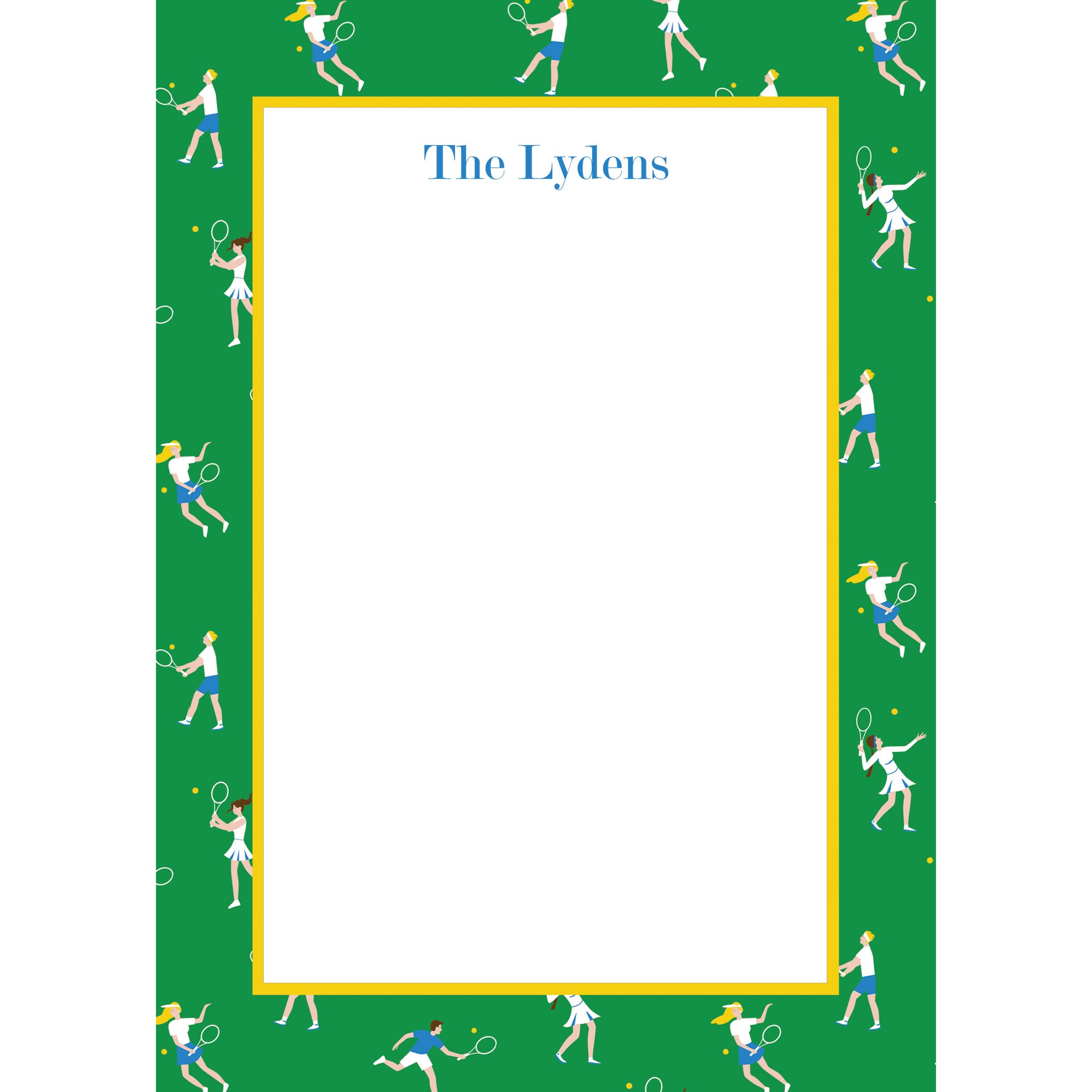 Tennis Whites Personalized Notepad