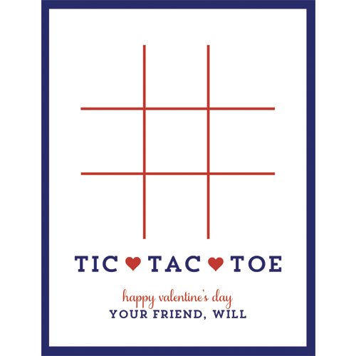 Tic Tac Toe Valentines for Kids