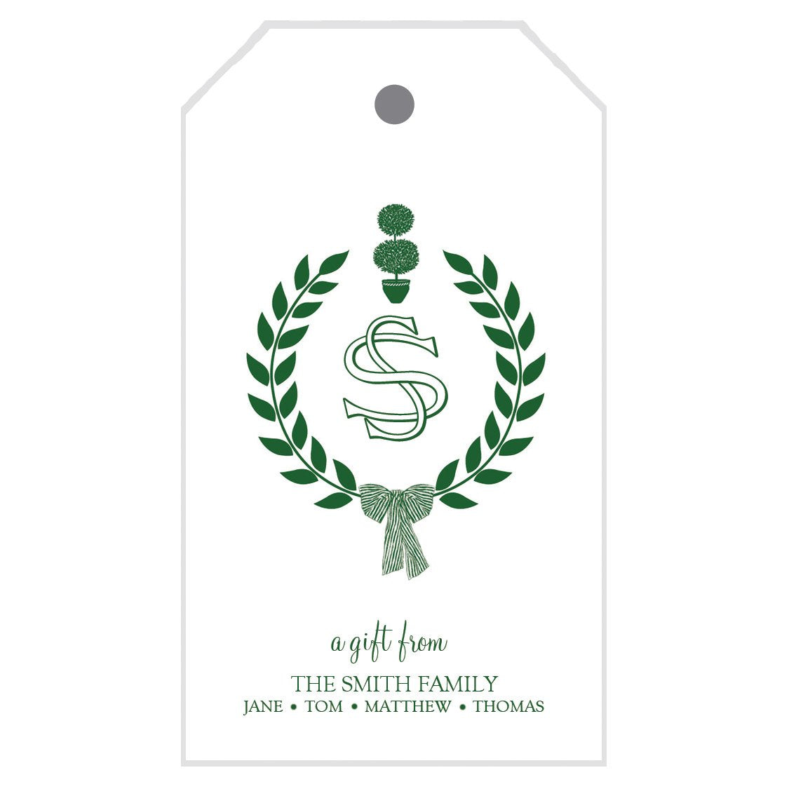 Topiary Laurel Christmas Gift Tags Wholesale