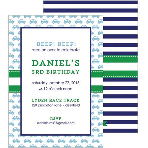 Transportation Double-Sided Party Invitation Wholesale