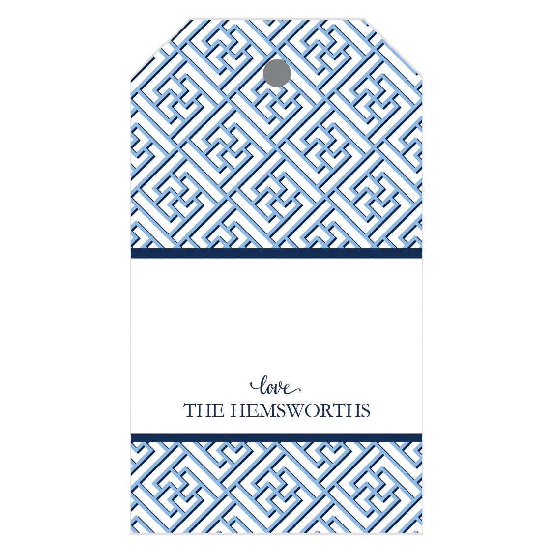 Trellis Fretwork Pattern Personalized Gift Tags | More Colors