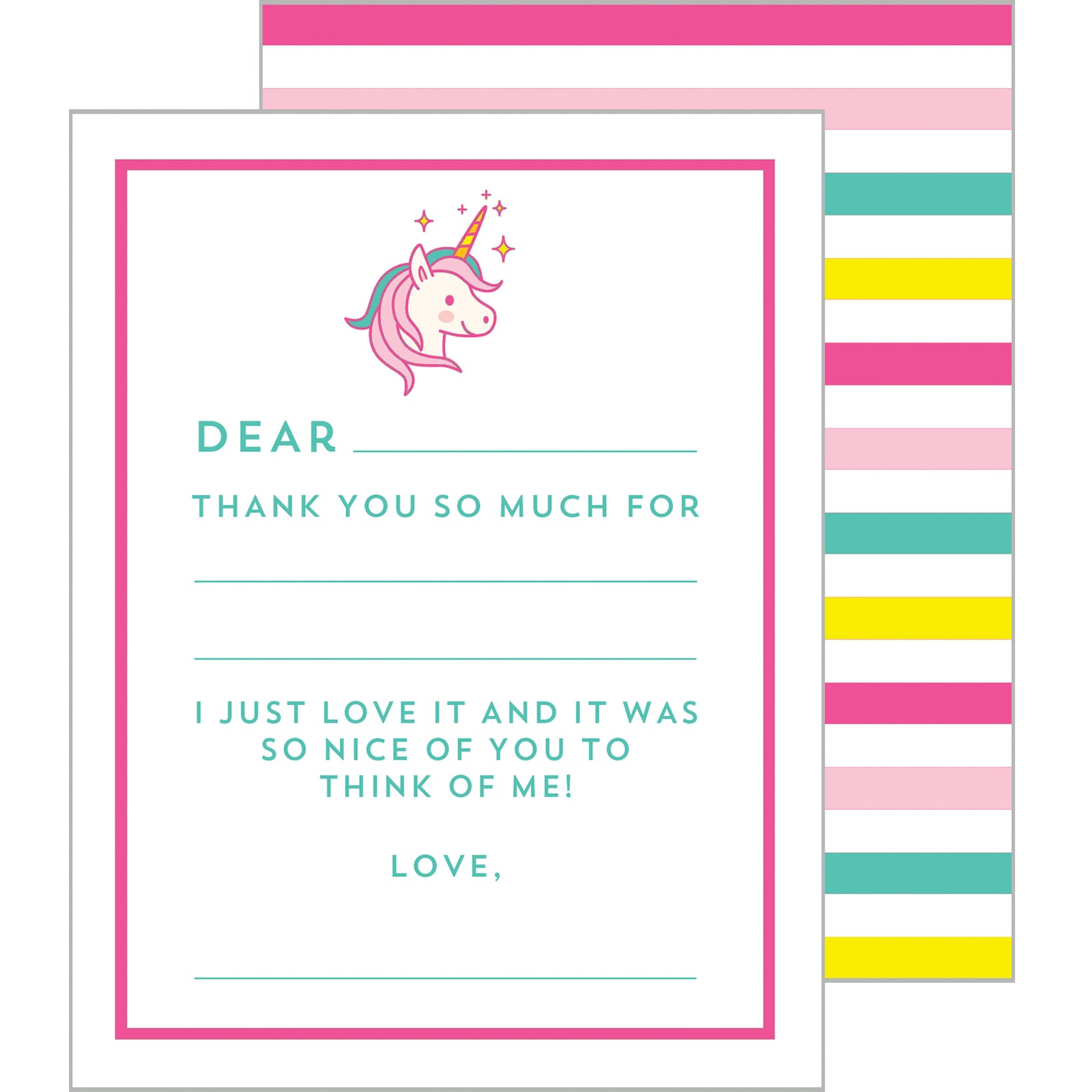 In Stock Fill In the Blank Flat Notecards | Unicorn