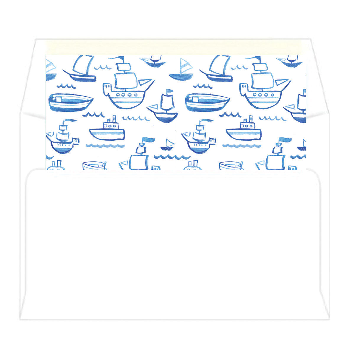Watercolor Sailboats A2 Birth Announcement Card
