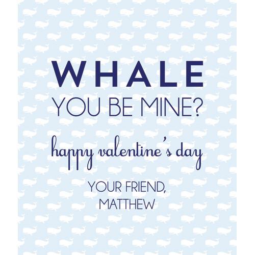 Blue Whale Valentines for Kids Wholesale