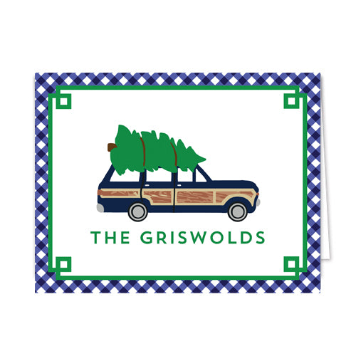 Woodie Jeep Wagoneer Personalized Folded Notecards