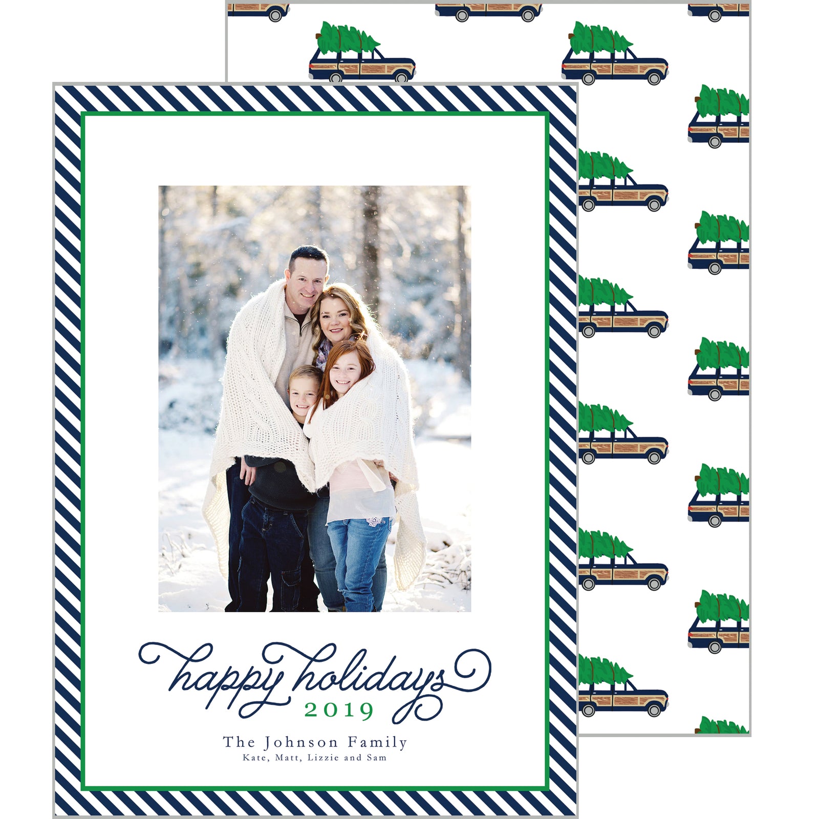 Woodie Jeep Wagoneer Holiday Photo Card