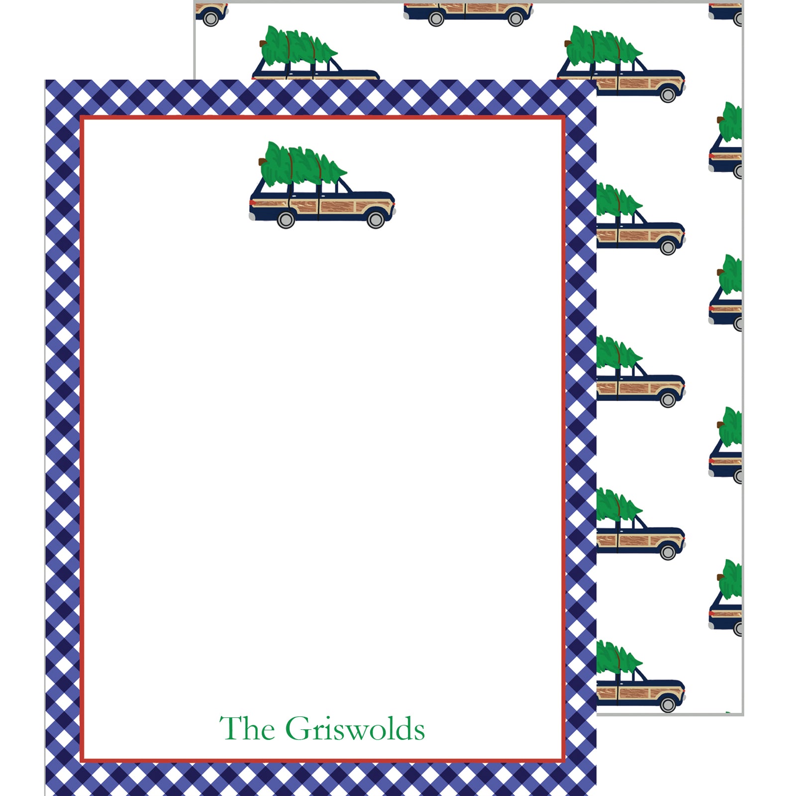 Woodie Jeep Wagoneer Personalized Flat Notecard