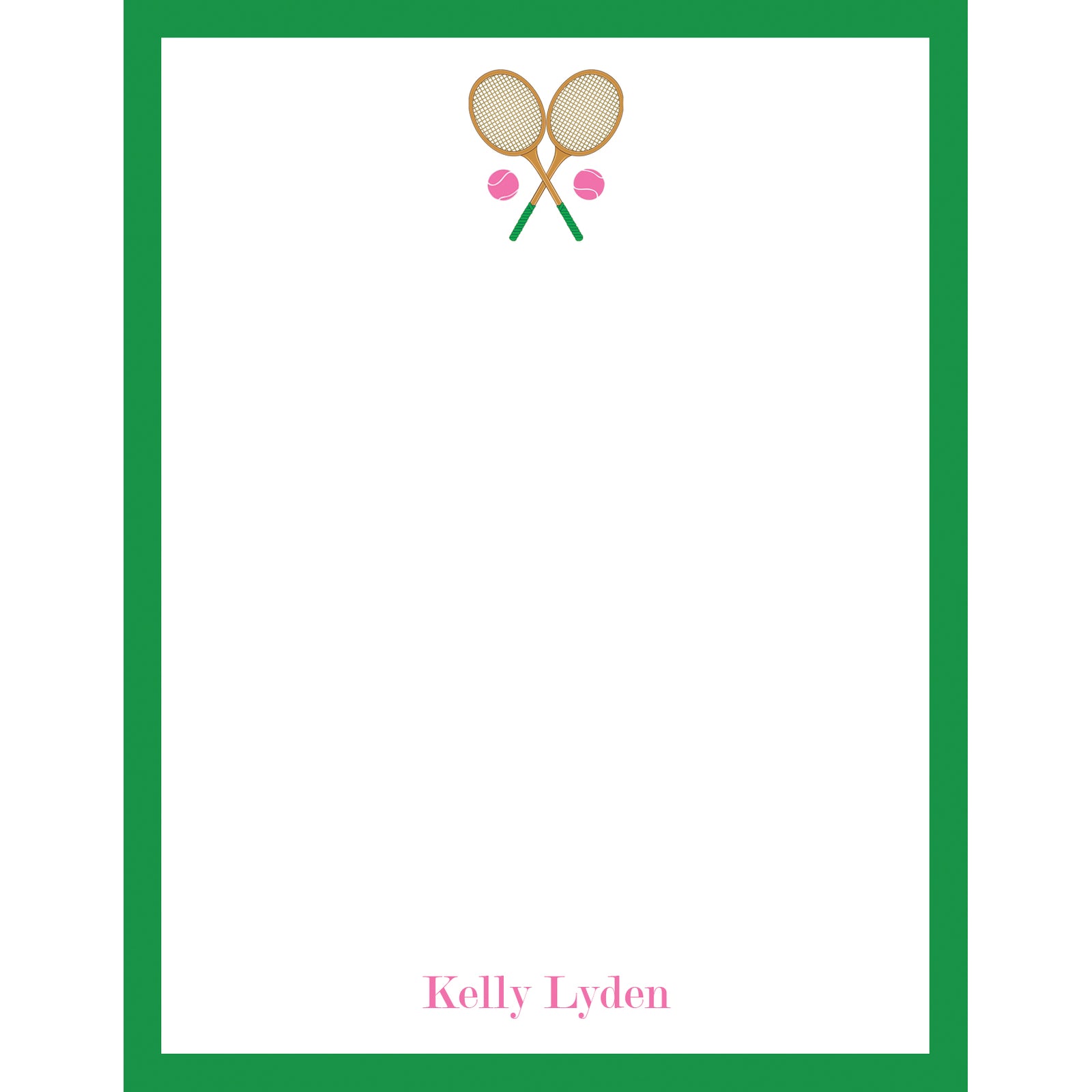 Pair of Wood Tennis Racquets Personalized Notepad