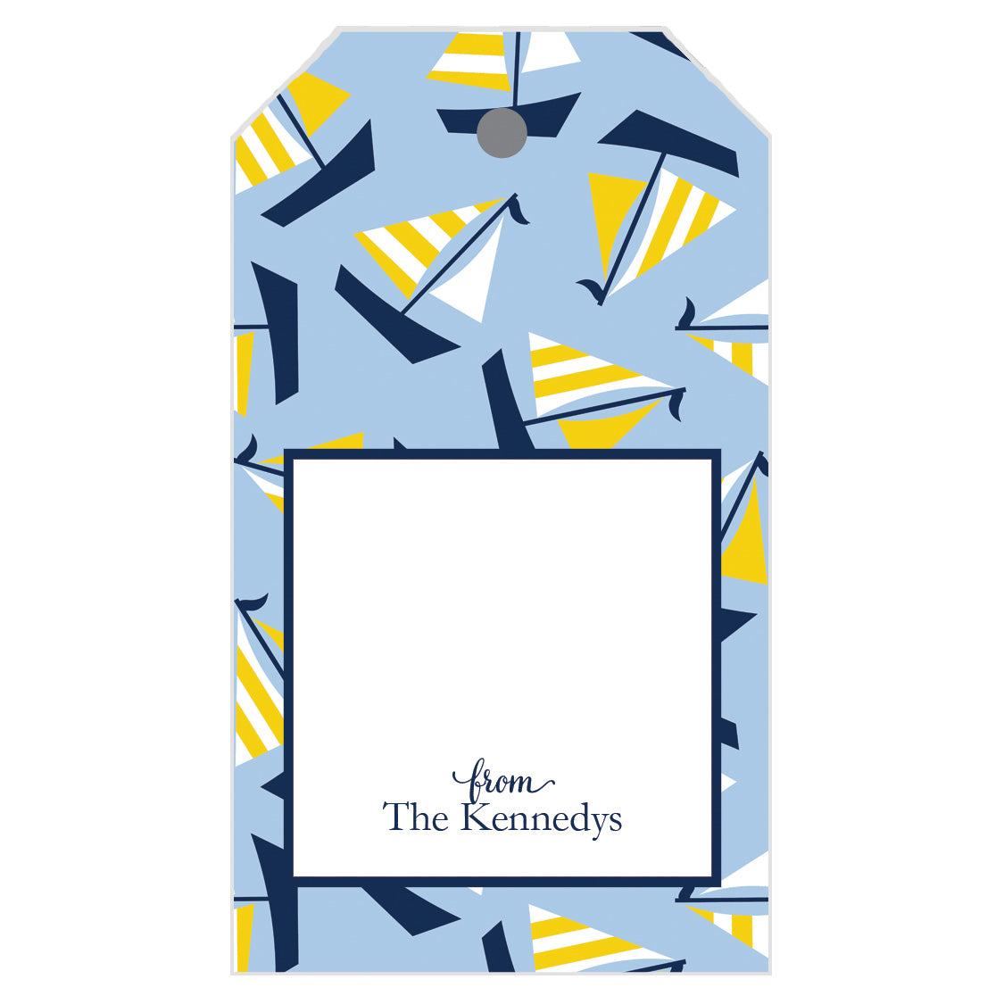 Yellow Sailboats Personalized Gift Tags