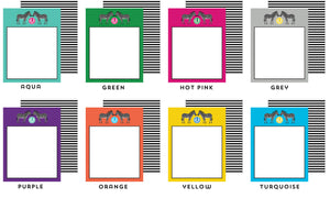 Zebra Monogram Personalized Flat Cards - More Color Options